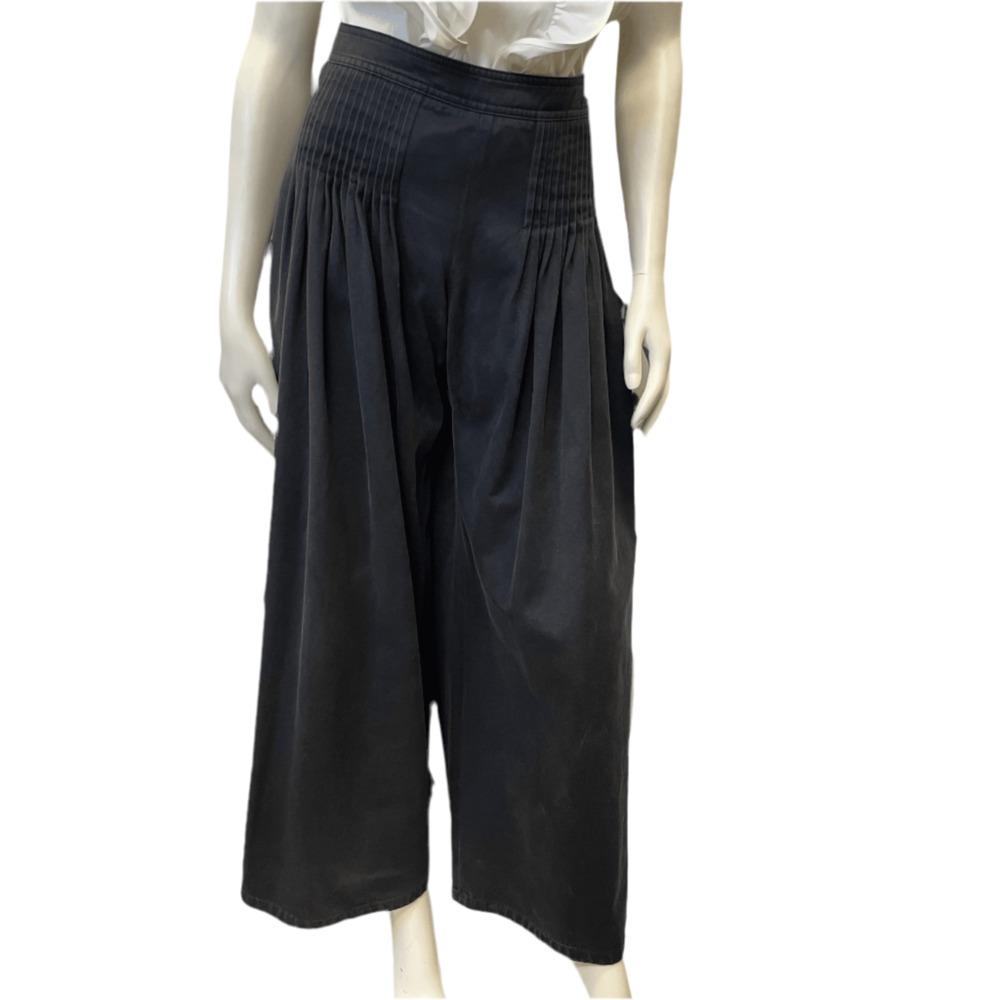 Chanel Spring '03 Vintage Designer Denim Palazzo Pleated Trousers Made In France